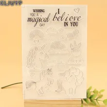KLJUYP Magical Unicorns Transparent Clear Silicone Stamp/Seal for DIY scrapbooking/photo album Decorative clear stamp sheets
