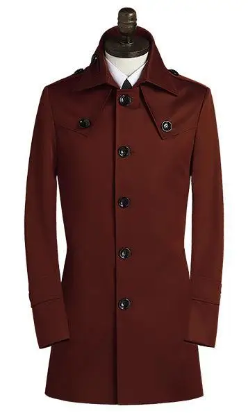 Черный Красный Серый Бежевый 219 осень тонкая импортная одежда длинный Тренч мужской Британский Стиль Тренч пальто мужские плюс размер S-9XL