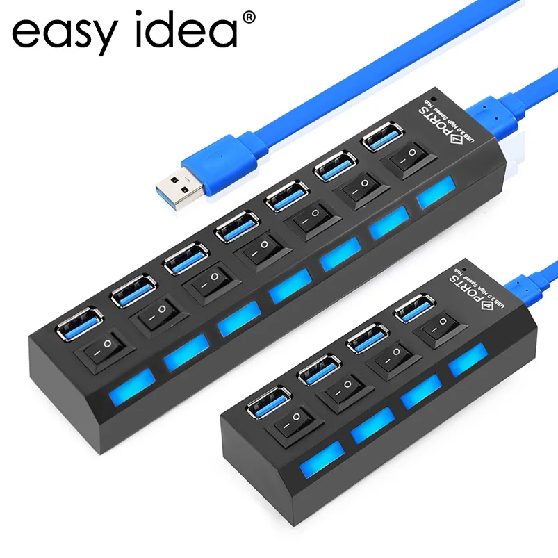 

USB Hub USB Splitter Multi USB C Hub 3.0 Multiple 4 Port Hab Splitters With Power Adapter Computer Accessories type c Hub For PC