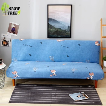 

Slow Tree Sofa Cover Armless Print Lovely Cartoon Sofa Suite Living Room Couch Cover Set Four Seasons Full Coverage of Sofa Set
