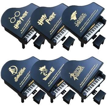 

Music Box Windup Engraved Wood Piano Musical Box,Musical Gift, Game of Thrones Music Box