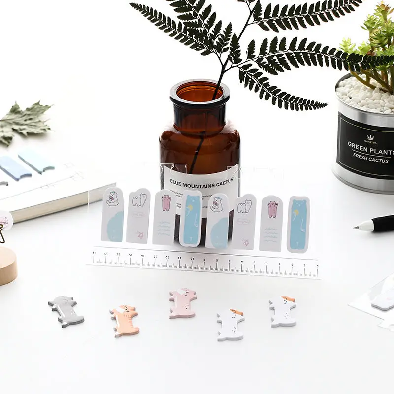 Coloffice милый Kawaii полярный медведь Кот жизнь с линейкой блокноты руководство гроссбух индекс N раз Липкие заметки студентов канцелярские 1 шт