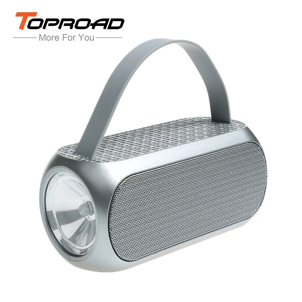

TOPROAD Flashlight Bluetooth Wireless Speakers Stereo Subwoofer Loudspeakers Support Radio FM TF Column for Outdoor Climbing