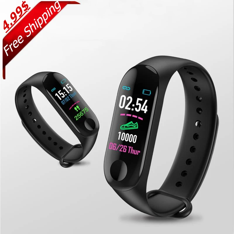 

M3 Bluetooth Sports Smart watch Heart Rate Clock Step Fitness Tracker Smart wristband for Android & IOS