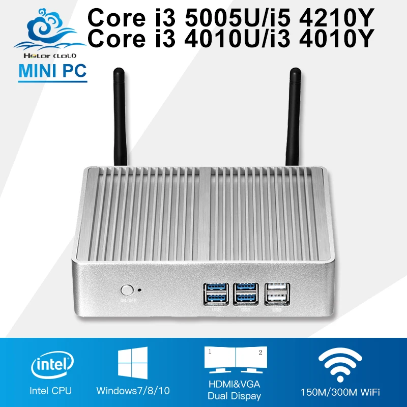 Core HTPC Computer i3 5005U 4010U i5 Mini PC Computer TV box 500G HDD Wifi 4