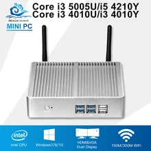Core htpc компьютер i3 5005U 4010U i5 Мини-ПК компьютер ТВ Box 500 г HDD Wi-Fi 4 * USB3.0 integrated Графика