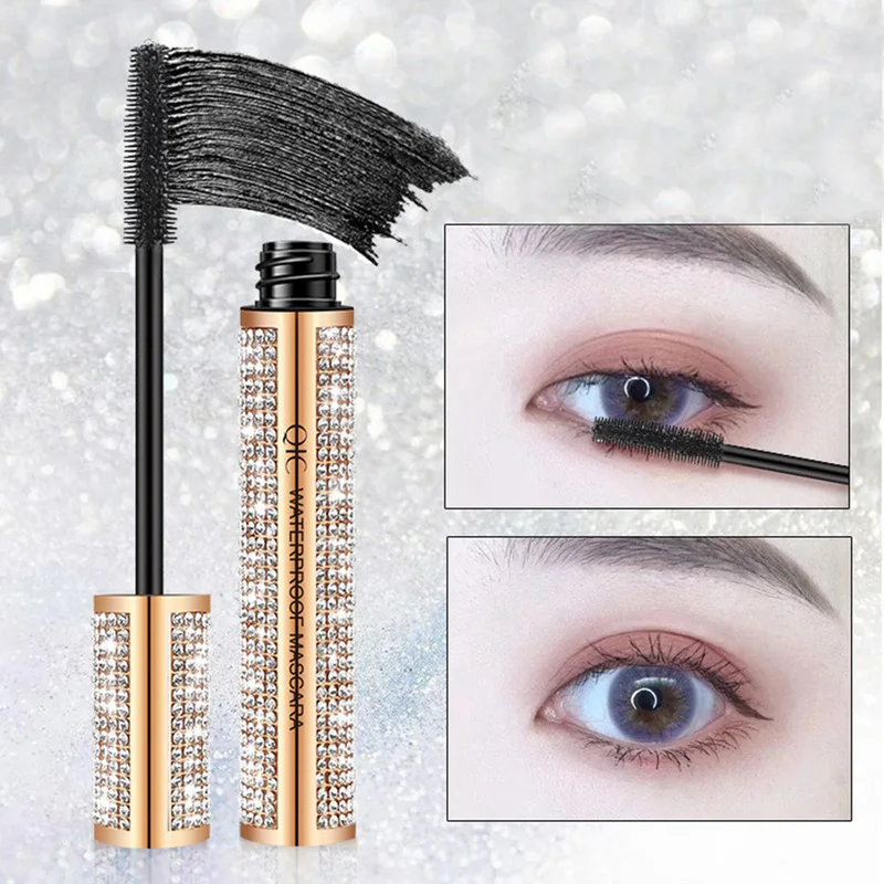 

Black Mascara Glitter Diamond Mascara Silk Fiber Eyelash Extensions Tools Star Waterproof Long Lasting Extension Curling TSLM1