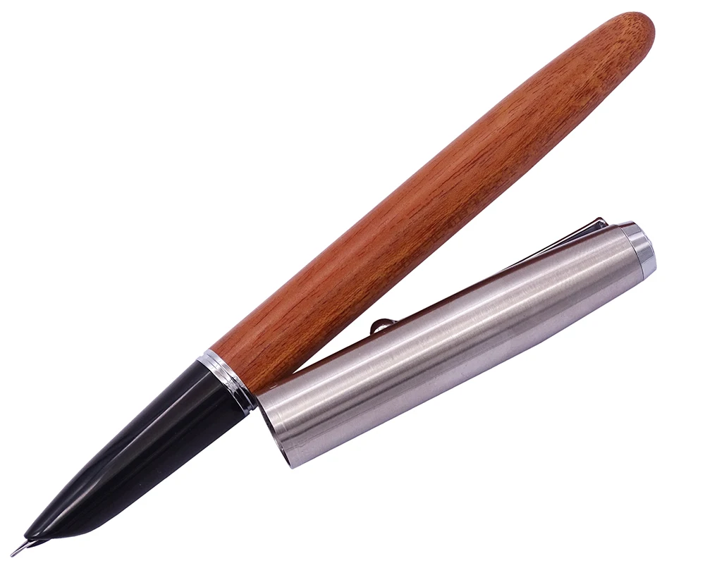 Tampa de Aço Suave para Escritório Lição de Casa Retro Jinhao Rosewood Caneta Fonte Inoxidável Extra Fino Nib 0.38mm Tinta Escrita Escola 6 aço inoxidável extra fino nib 0.38mm caneta