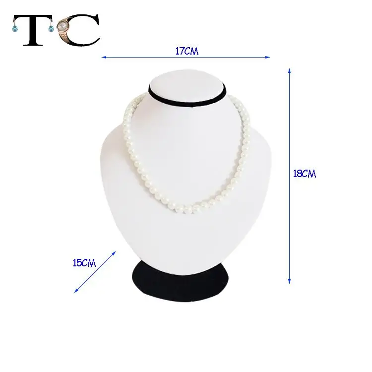  Display Jewelry Idea White PU Necklace Holder Pendant Display Bust Stand Holder Mannequin Fashion J