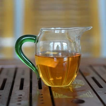 Ручная утолщенная термостойкая стеклянная ярмарка чашка, чай кунг-фу морской заварочный чайник, с цветной ручкой суб-Чай Аксессуары