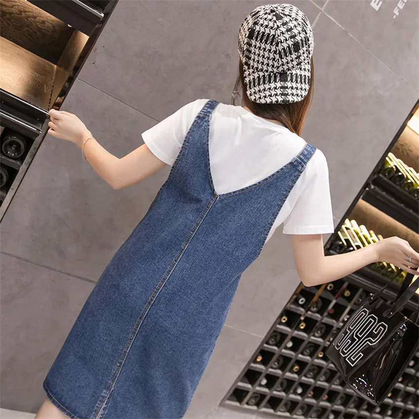Summer Dress 2019 Plus Size Dresses For Women 4XL 5XL Sleeveless Spaghetti Strap Jeans Dress Suspender Denim Sundress Vestidos