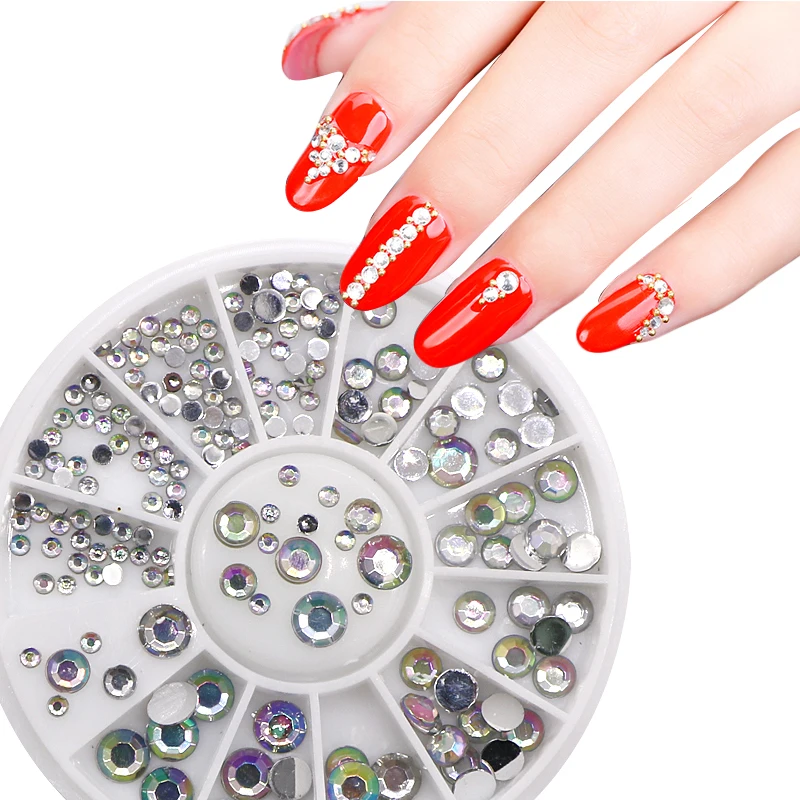 1PCS Nail Art Decoration Crystal Glitter Rhinestone Stickers Nail Tools Manicure Diamond Nail