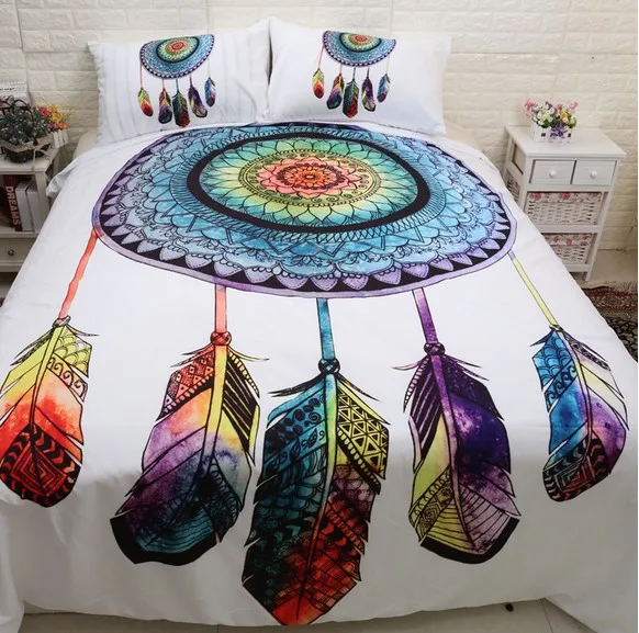 

Fanaijia dream catcher Duvet Cover and Bedding Set Bohemian Print with pillowcase 3pcs Design Queen size Bed best gift bedline