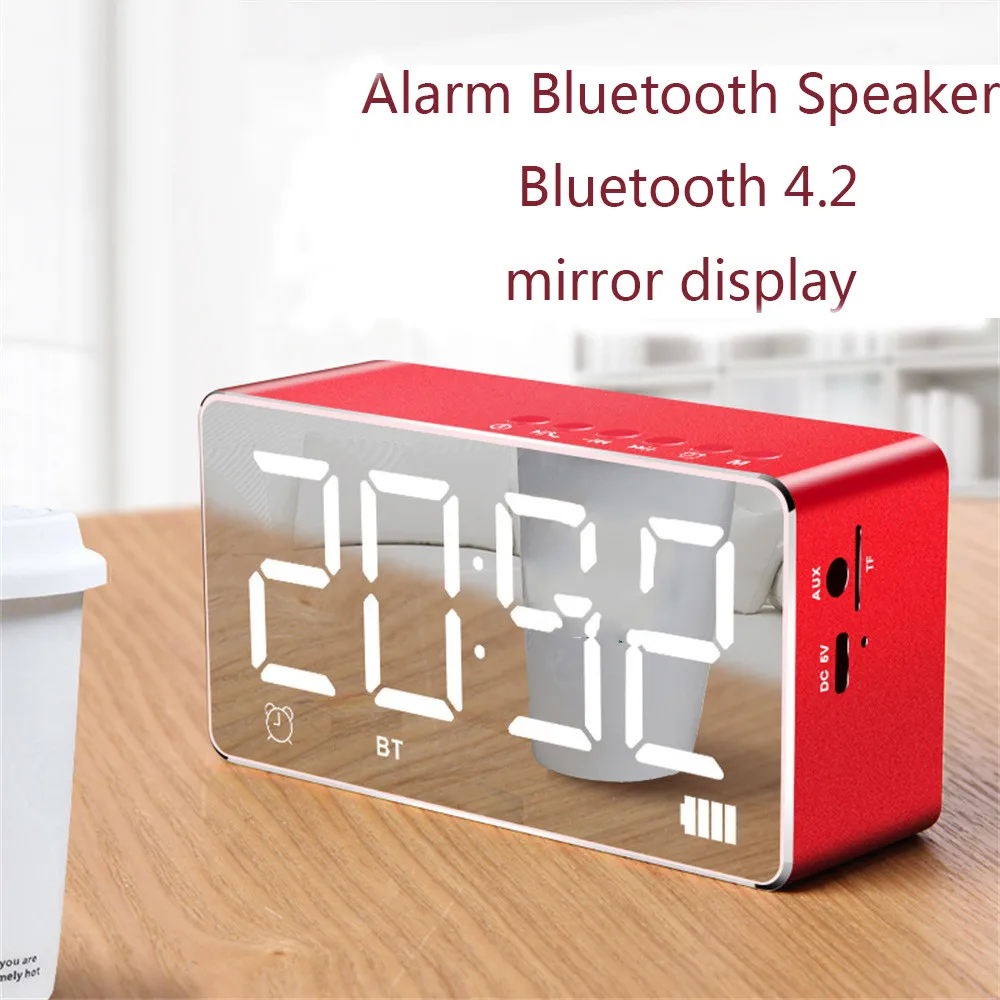 Newest Hot Sale Q9 Mini Bluetooth Wireless Super Bass Speaker TF Card Audio Alarm Clock Home New Fashion Drop Shipping