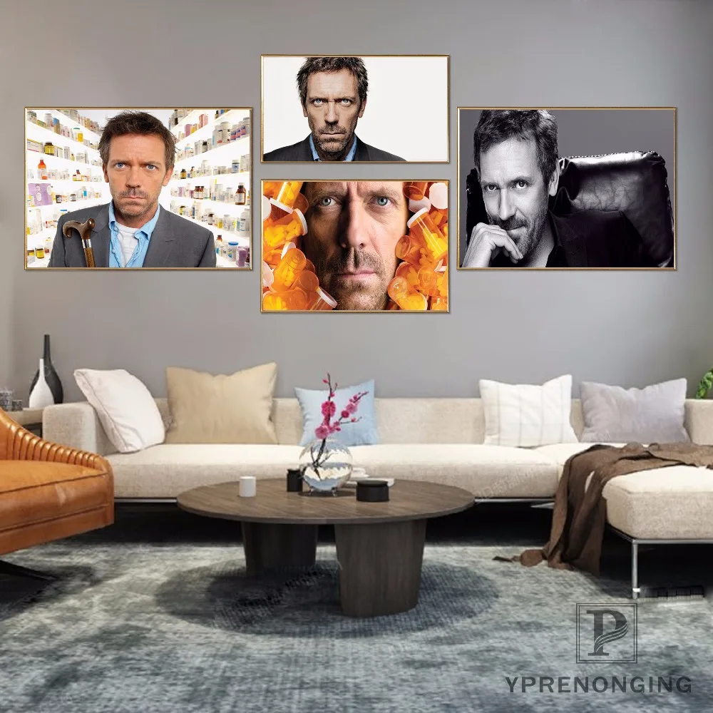 

Canvas Poster Silk Fabric P07 Hugh Laurie The House of pills for TV Guide House MD Colour Pills Home Decor Poster#180327-27