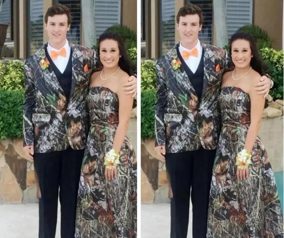2017 Camo Tux Pengantin Pria Jaket 
