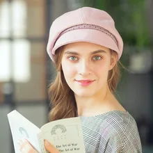 Дамские шерстяные шапки для отдыха для девочек на осень и зиму, Козырьки Шляпы, рыбацкий капюшон, уличная теплая Кепка, версия s, тканевая Кепка для отдыха, отрегулируемая A130