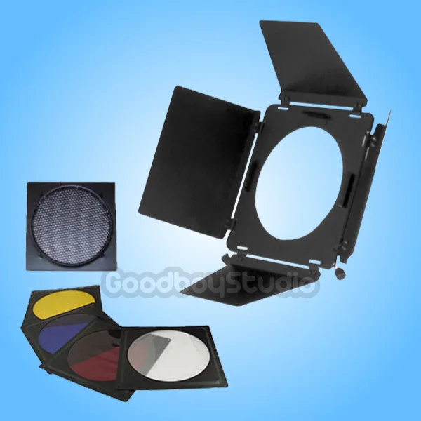 

Barndoor Honeycomb with 4 Color Gels 15cm for Studio Flash Strobe Light