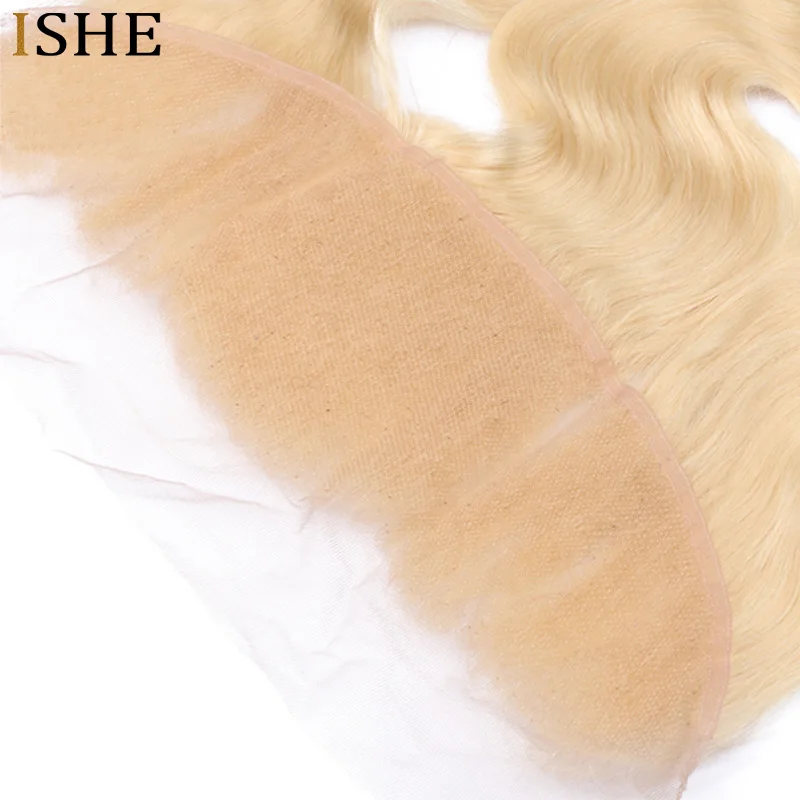 ISHE 613 Blonde Bundles With Frontal Brazilian Body Wave With Frontal Remy Blonde Human Hair Lace Frontal Closure With Bundle