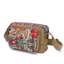 Женская Мягкая национальная Ретро сумка с принтом, диагональная Женская тканевая сумка из ткани Оксфорд с цветочным рисунком, сумки через плечо, сумки-мессенджеры