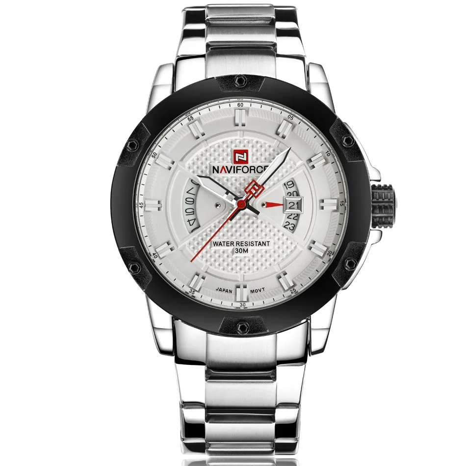 

Hot Explosion models waterproof casual quartz double men's steel belt watch