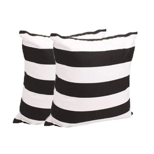 

Cushions Double-sided canvas black and white wide striped pillow pillowcase cuscini decorativi divano bouledogue francais