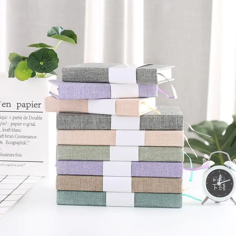 

Simple Plain Cloth Hand Book Notebook Blank Horizontal Line Inside Page Diary Travelers Notebooks School Supplies