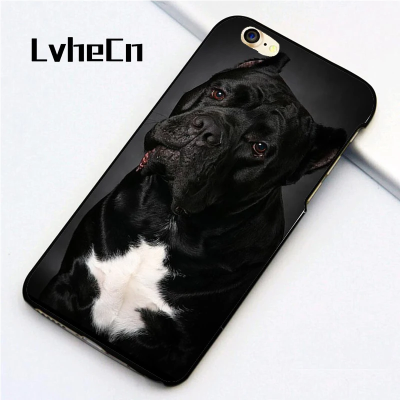 

LvheCn 5 5S SE phone cover cases for iphone 6 6S 7 8 Plus X back skin shell Cane Corso Dog Pattern