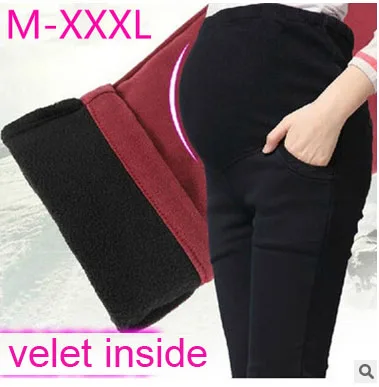 

plus size  Pregnant women plus velvet thick winter pregnant women leggings care of pregnant women belly pants