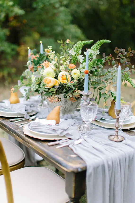 

300cm length Silvergray table runner silk chiffon wedding runner silk ribbon wedding linens table decor