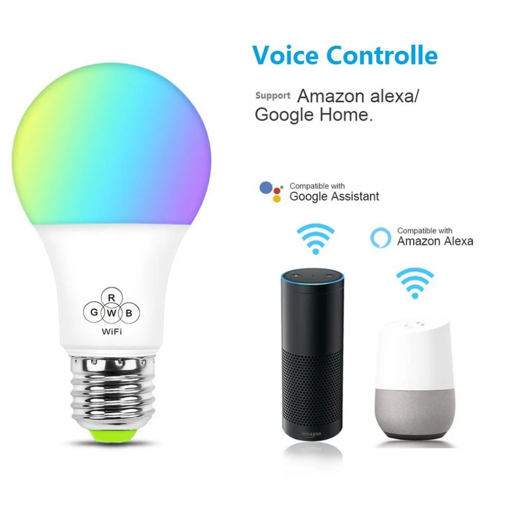 Wifi Smart Bulb Led Light E27 6.5w 4.5w 500 Lumen Application Remote Control - Multifunction | Лампы и освещение