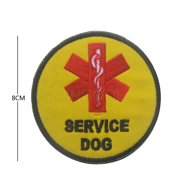 

Embroidery Patch Round SERVICE DOG Morale Patch Tactical Emblem Badges Appliques Embroidered Patches For Jacket Backpack