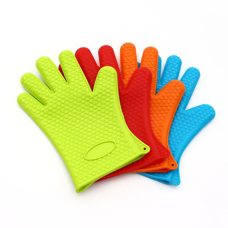 2pcs/set Baking Tools Silicone Oven Gloves Candy Color Cooking Gloves