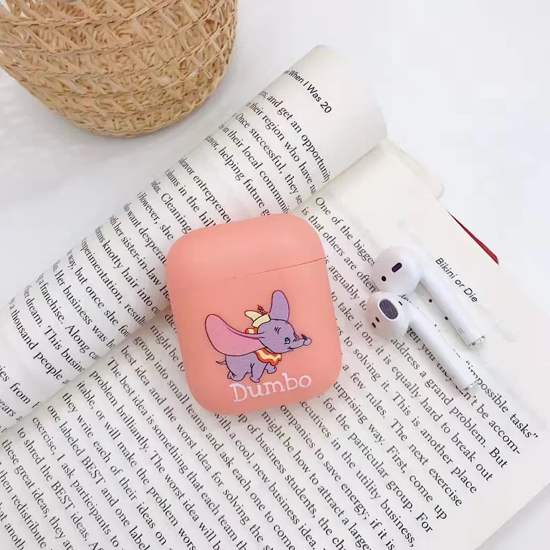 Мультяшный силиконовый чехол для наушников DUMBO из ТПУ и Bluetooth для AirPods 1, защитный чехол для AirPods 2-го зарядного устройства