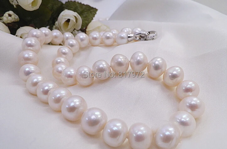 

Wedding Party Real Pearl 12-13mm 11-12mm 10-11mm AAA Natural Pearl Handmade Necklace Women Jewelry Freshwater Fashion Gift