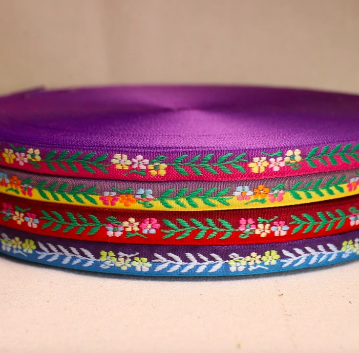 10yards Embroidery Ethnic Jacquard Webbing Woven Tape Lace Trim Ribbon Band 1cm Floral Boho DIY Garment Gift Hair Clip Accessory | Дом и сад