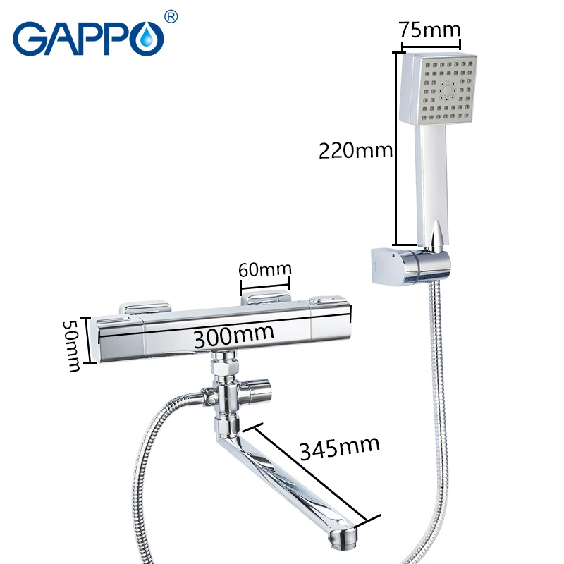 Gappo кран для ванной хромированный набор для ванной душа настенный смеситель Термостатический кран Водопад душевая головка кран griferia