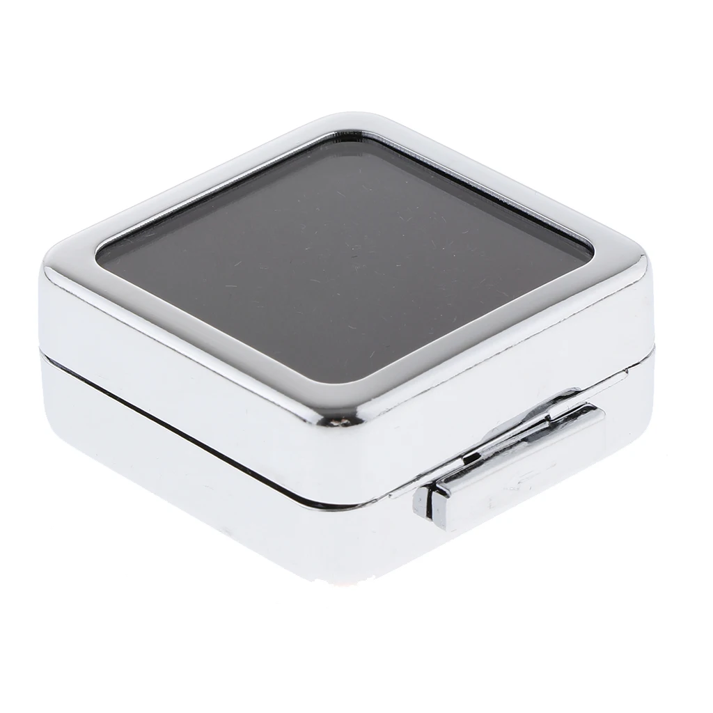 Top Galss Gemstone Diamond Metal Display Show Case Jar Box jewelry box small Jewelry Packaging 40 x 39 x 18mm