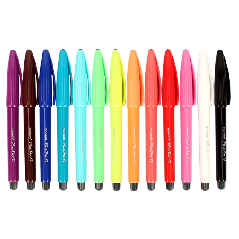 

12PCS Monami Color Gel Pen 04031 Fiber Water-based Pen Signature Pen