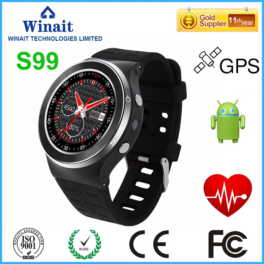 

s99 3g phone watch with android 5.1/ gps/camera/heart rate/ camera  smart watch phone  dhl free shiping