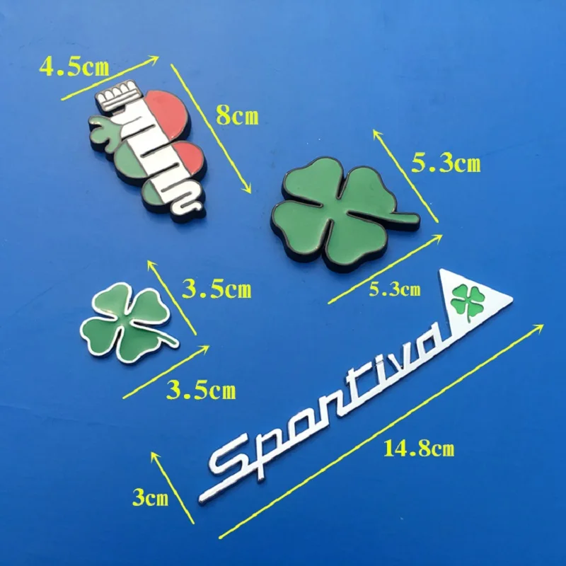 

Car Decal ALFA ROMEO SPORTIVA Quatrefoil delta Car Side Fender Emblem Rear Trunk Badge Sticker for Giulietta Spiderman GT