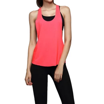 Summer Women Tank Tops Dry Quick Yoga Shirts Loose Gym Fitness Sport Sleeveless Vest Singlet