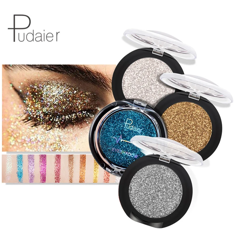 Pudaier Brand Glitter Eyeshadow Palette Powder Waterproof Loose Shimmer