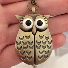 Винтажная ретро-классика Симпатичные кварцевые карманные часы с совой ожерелье час купон для оптовый покупатель цена хорошего качества женские Девушки дамы