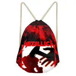 Noisydesigns путешествия Для мужчин рюкзак "Metallica" череп печати Drawstring сумка розовый Flo YD Повседневное Bagpack мальчиков обувь ткань для хранения сумки