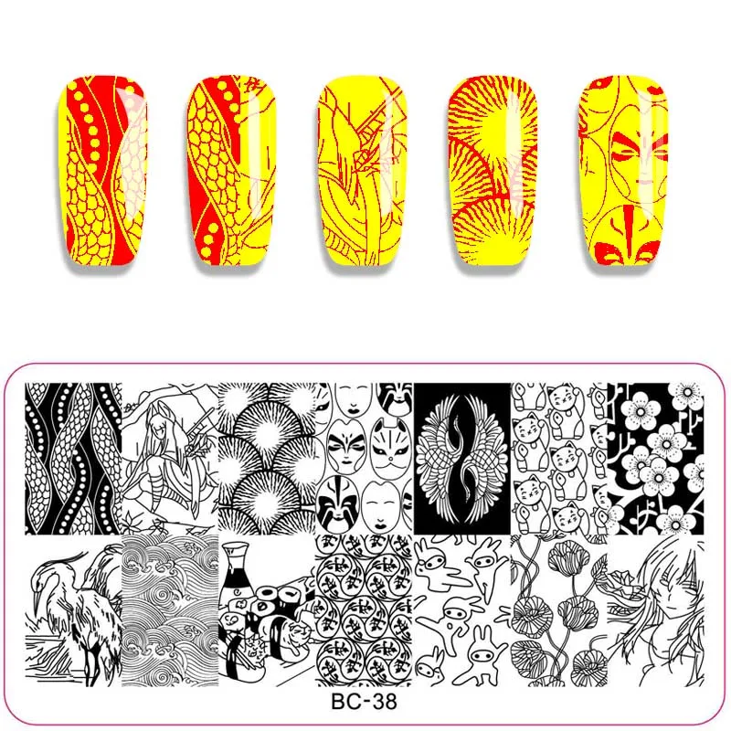 Новое поступление пластины для штамповки ногтей цветок подводный мир Сова Единорог Изображение Шаблон печатная пластина для маникюра трафарет