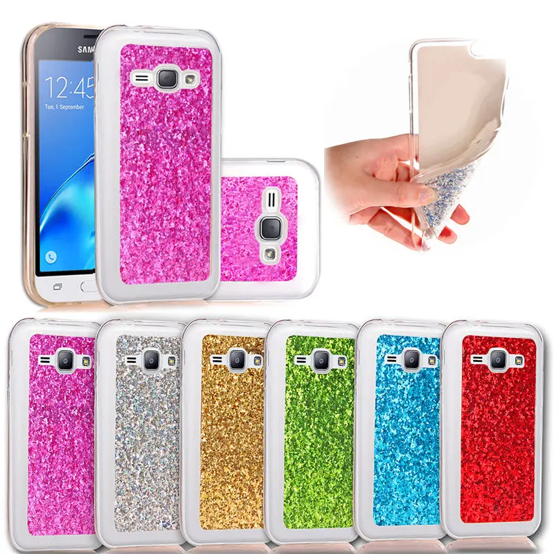 

For Samsung J1 2016 Glitter Case Colored Shining Soft Silicone TPU Shiny Glitter Back Cover Case for Samsung Galaxy J1 2016 J120