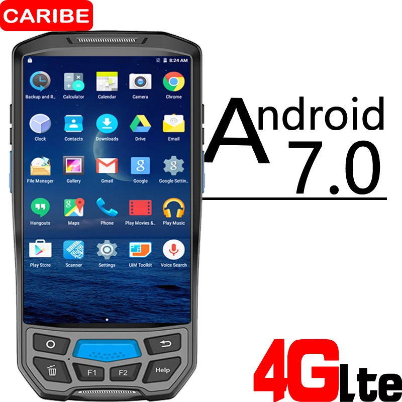 CARIBEPDA 1D 2D сканер штрих кода беспроводной pos терминал WIFI Bluetooth QR GPS NFC UHF RFID