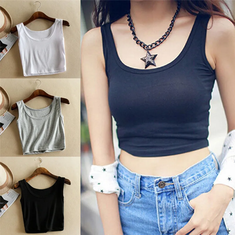 Тонкий Рендер короткий топ без рукавов с открытой спиной U Croptops летние топы на