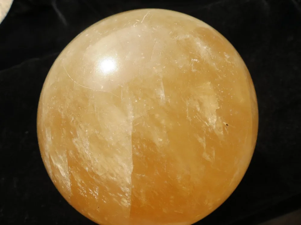 

6680231+++5.4LB natural yellow calcite quartz crystal sphere ball
